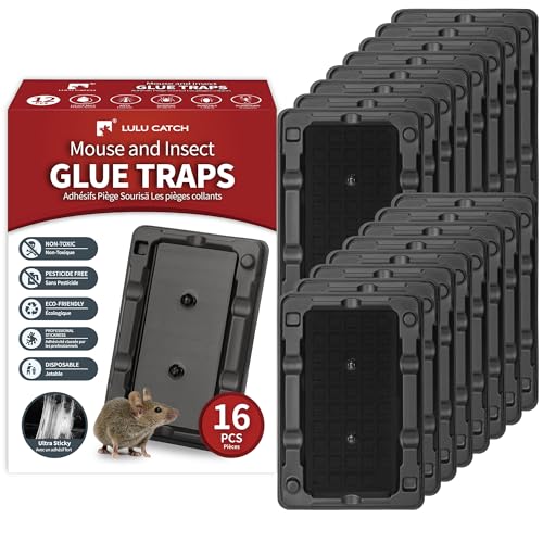 LULUCATCH Mouse & Insect Traps 16 Pack, Heavier Sticky Traps