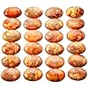 Nupuyai Pack of 4 Oval Sea Sediment Jasper Cabochons for Jewelry Making, Stone Cabochons Flatback DIY Art Project Jewelry Making Supplies, 22x30mm, Orange #3