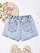 oyyniis Girl's Bow Jean Shorts Ripped Cute Y2K High Waist Straight Leg Denim Shorts Trendy Teen Girls Fashion