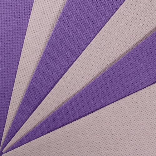 Image of KCS 6 pc of 12 inch x 18 inch(30cmx45cm) 14CT Counted Cotton Aida Cloth Cross Stitch Fabric (Lavender+Pink)
