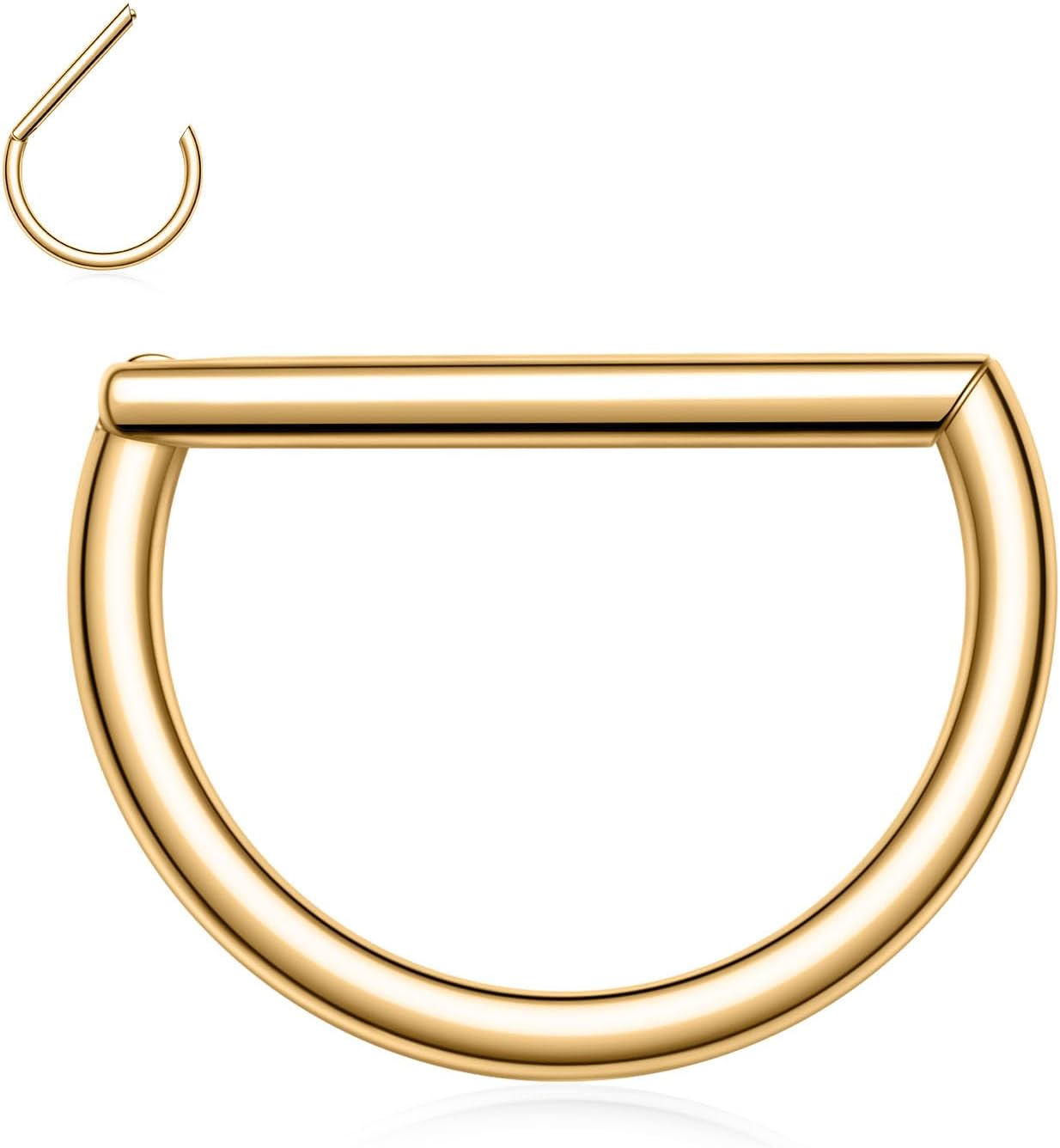 FUNLMO 16G 18G Septum Daith Jewelry Nose Ring Hoop Cartilage Earring Rook Tragus Helix Conch Piercing Jewelry 316L Surgical Steel Clicker