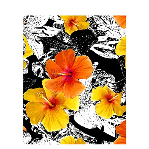 Broderie Point de Croix Hibiscus pour Décoration Intérieure Kit DIY Salon et Chambre