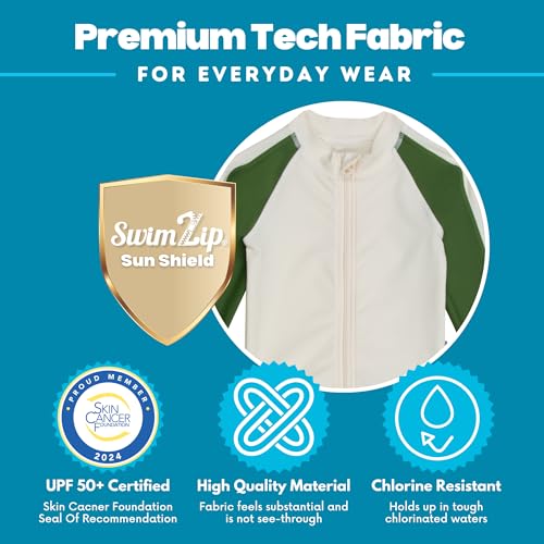 Image of SwimZip Boys' Long Sleeve Rash Guard & Swim Shorts Set - UPF 50+ Sun Protection