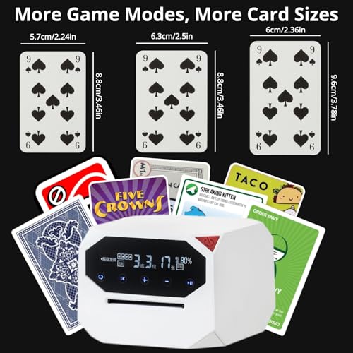 Automatic Shuffler and Dealer, Electric Card Shuffling and Dealing Machine for 1-2 Decks, 180° 360° Rotating Support 8 Players, Portable Card Shuffler for Poker, Blackjack, UNO, Texas Holdem (Black) - Image 3