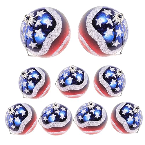 Warmhm 9St Ball mit amerikanischer Flagge Anhänger zum Aufhängen von...
