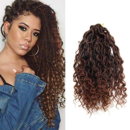 River Locs Crochet Hair 6 Packs 14 Inch River Fauxs Locs Curly Wavy faux Crochet Braids Hair Extensions River Locs(14 inch,T30)