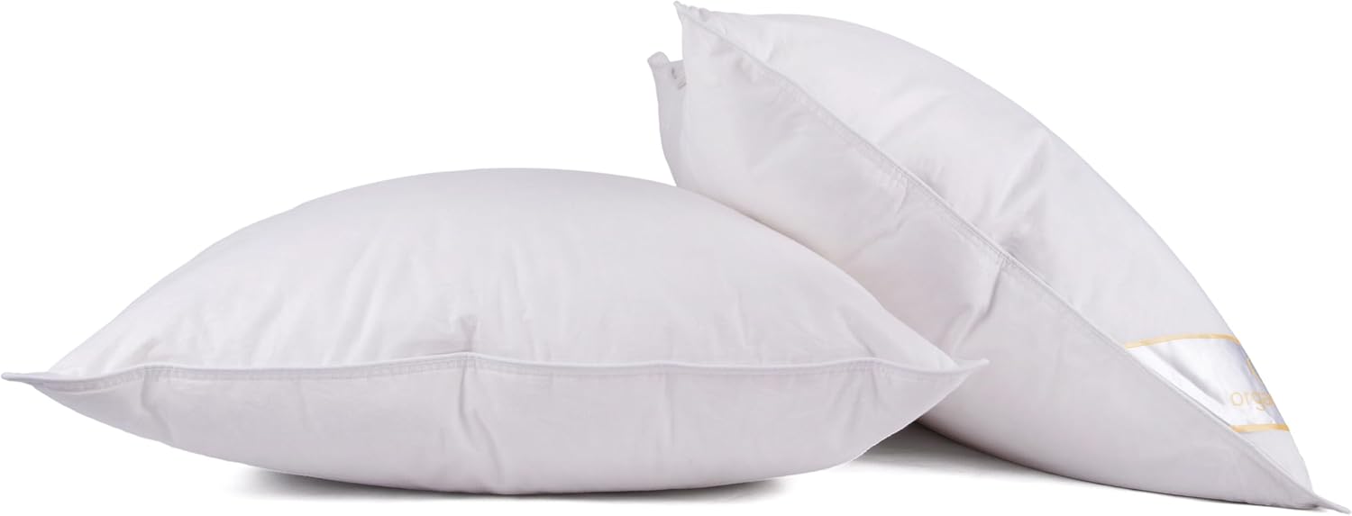 Sheep Wool Filled Pillow Cotton Bed Pillow for Sleeping, Soft Pillow for Back, Side, 100% Cotton Cover - 1 Pack, White (Queen)