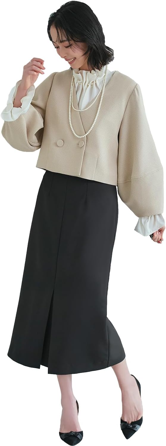 Ballsey コットンジャージーコンビシャーリングワンピース グレー36