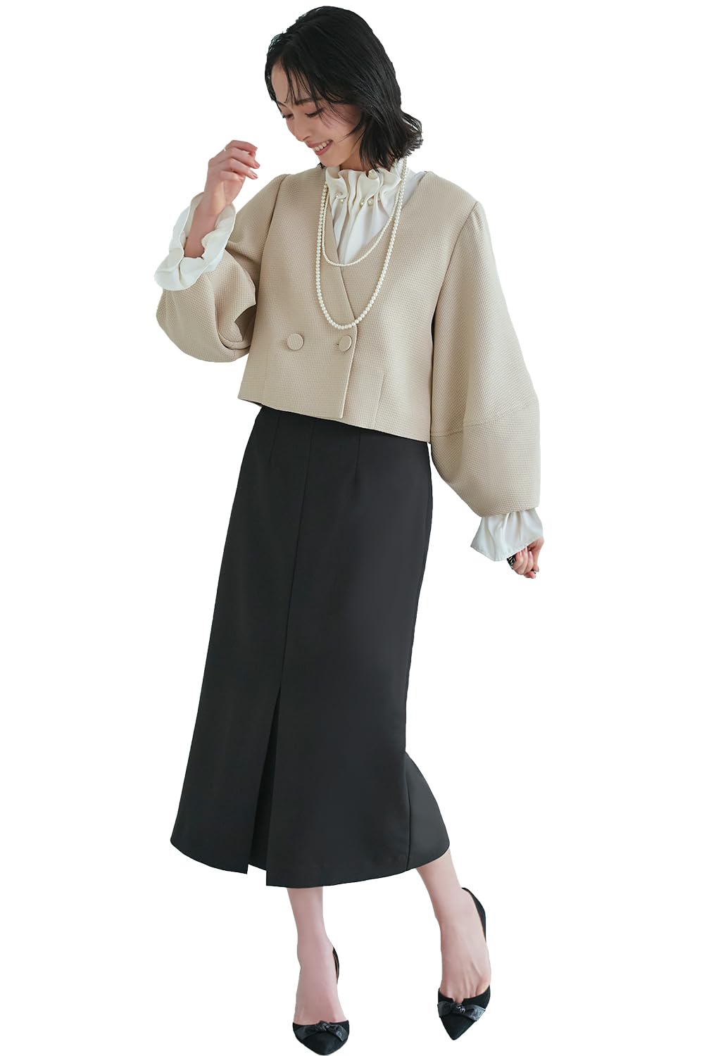 LOEFF イセタンサローネ別注 ロングタイトスカート S-LL】きれいなI