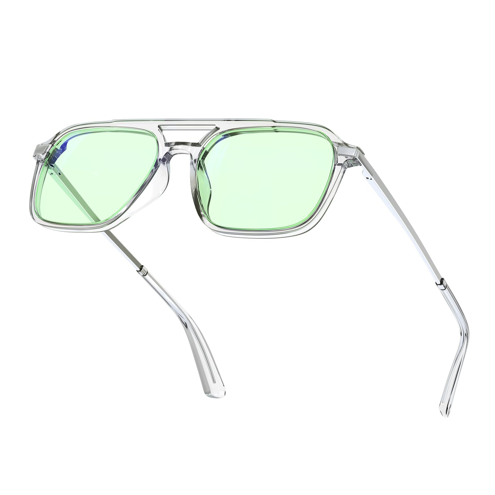 Goiteia Blue Light Glasses for Woman Men-Light Green Tint Sunglasses UV Protection-Ease Computer and Digital Eye Strain-Ultra Light & Spring Hinges for Better Comfor
