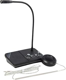 Window Speaker Intercom System Anti-Interference Dual Way Intercommunication Microphone and Speaker Interphone Mute Function Bank Window Intercom for Office, Restaurant, Store, Bank