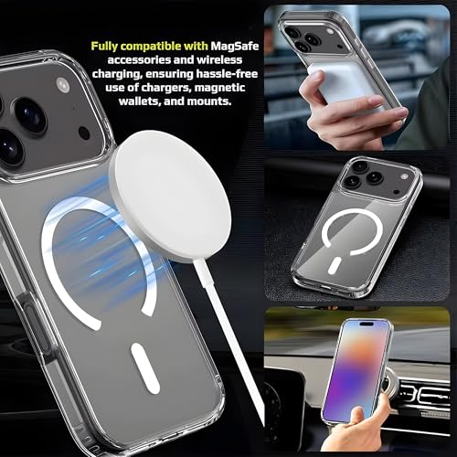 Image of Transparent Back Cover for iPhone 17 Pro | Shockproof Slim Case with 360 Degree Drop Protection | Clear PC + TPU Hybrid Bumper Design