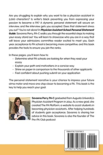 Physician Assistant School Personal Statement Guide: Tips, Tricks, And Techniques To Write Your Pa School Essay (Physician Assistant School Guides) #TOP1