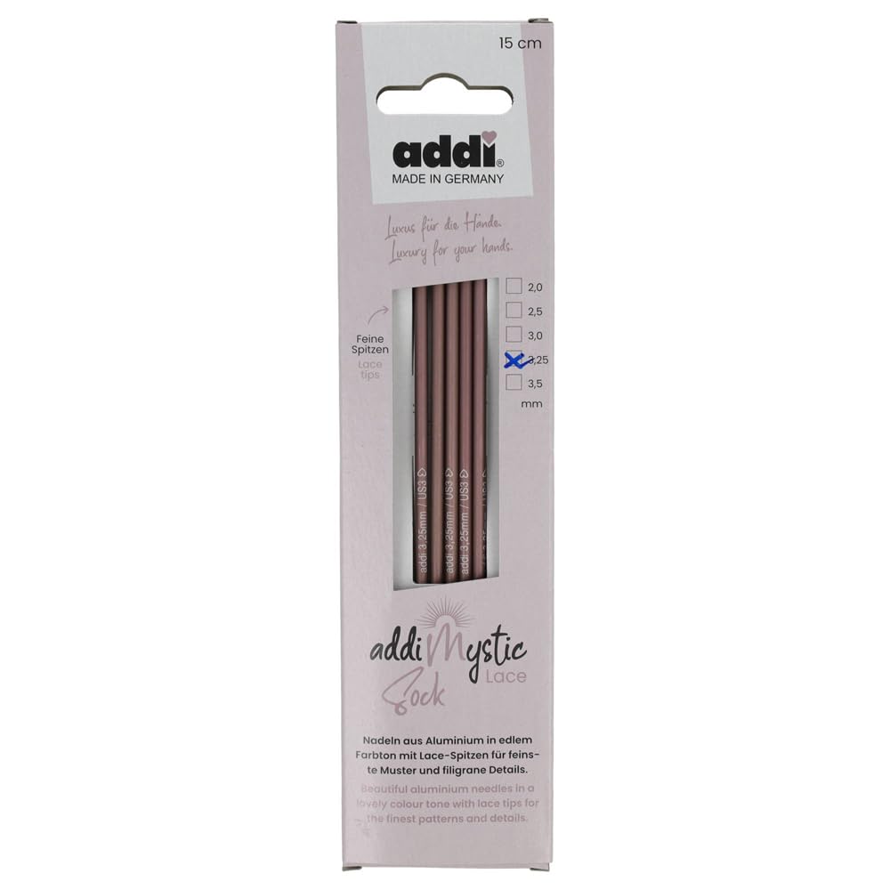 addiMystic Sock Lace Double Pointed Needles 15cm (6in) - 3.25mm (UK 10 / US 3)