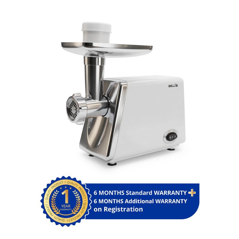 Image of iBELL MINCEPRO750 Stainless Steel Meat Grinder, 800W Powerful Motor, Heavy Duty Mincer Machine for Mincing /Chopping Meat, Keema /Sausage /Kebab Maker