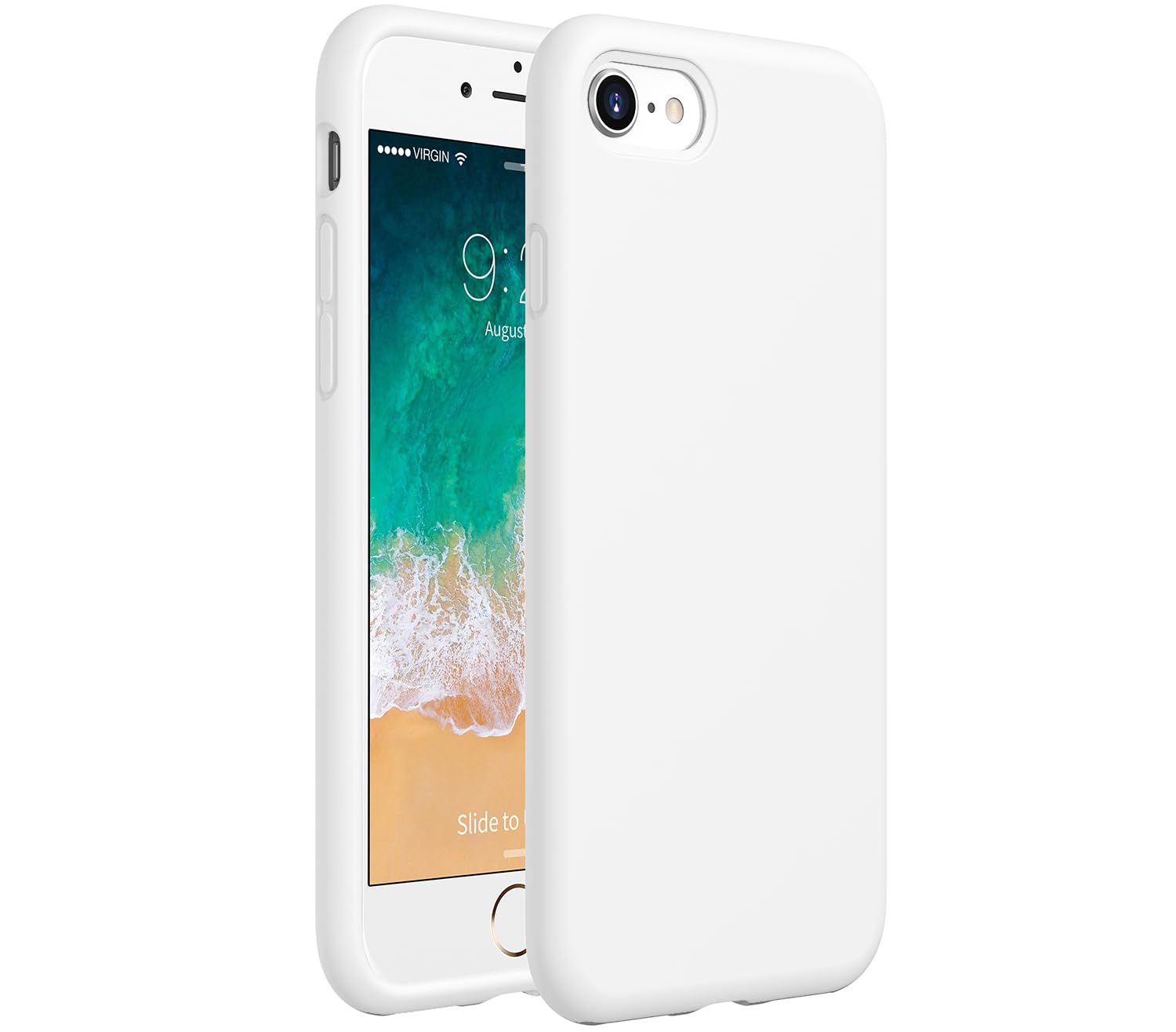 CellEver Funda de silicona ultra duradera para iPhone SE 2022/2020, iPhone 7/8, protección contra caídas de grado militar, 3 capas, ajuste delgado, funda ligera a prueba de golpes, forro de microfibra