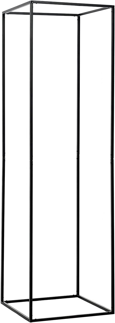 Efavormart 2 Pack - 32” Rectangular Matte Black Metal Wedding Flower Stand, Geometric Centerpiece Vases for Wedding Party Dinner Centerpiece, Restaurant Hotel Decoration