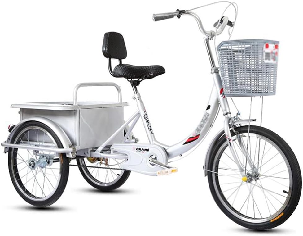 Adult Tricycle Three Wheel Bike Three Wheel Cruiser Bike with Seat Backrest & Shopping Basket 3 Wheel Adult Trike Adult Bike Cycling Cycling Pedalling