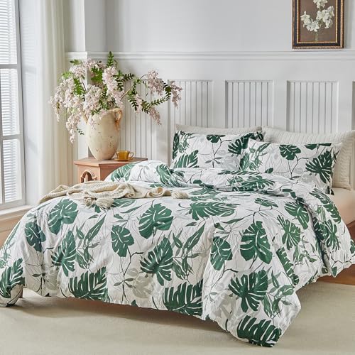 Parure de lit en coton 200T King Size Lekesky avec motif palmier vert - 3