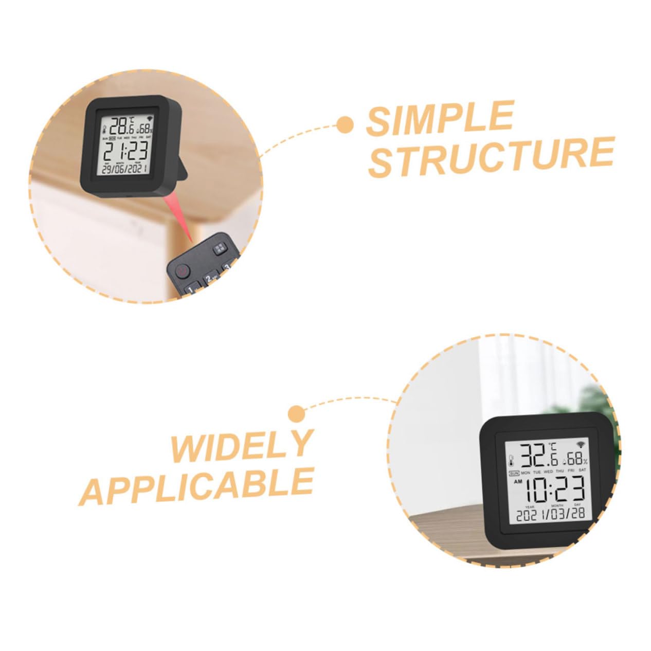 SHINEOFI Monitor Temperatura e Umidità Display Lcd Termometro Per Misuratore Temperatura e Umidità Per Ambienti Domestici