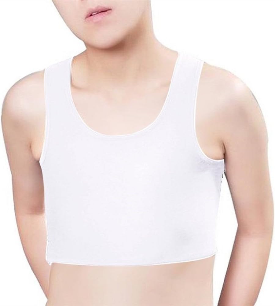 VUCDXOPVUCDXOP Unisex Tank Top Corsets, Tukistore Buckle Breathable Trans Tank Top Chest Binder Tomboy Cosplay Body Shaper Corsets Vest