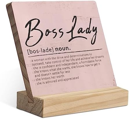 Boss Lady Definition Wood Plaque with Wooden Stand,Boss Lady Appr...