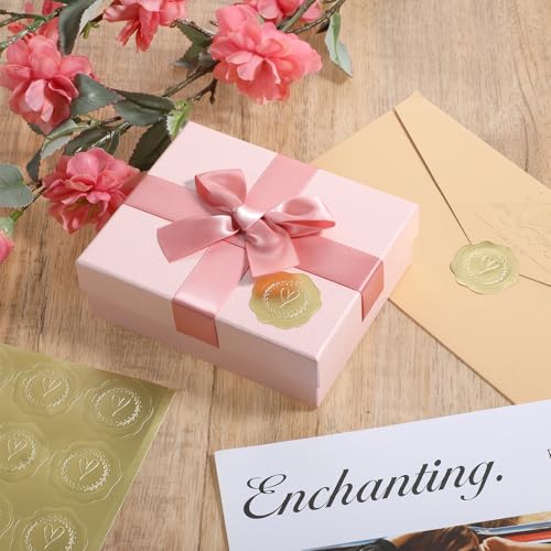 Qianyu 200 peças de selo de cera em relevo dourado com aparência de coração adesivos autoadesivos pa