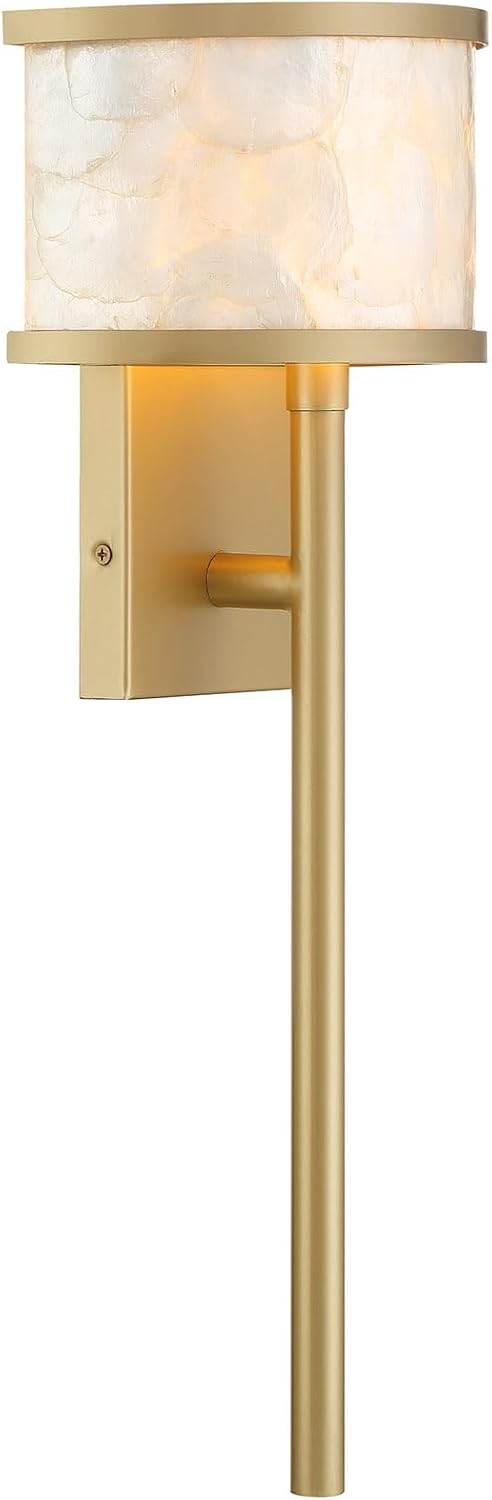 Savoy House 9-6491-1-328 Mariquita Coastal Organic Natural Shell Wall Sconce by Breegan Jane, 1-Light 60 Watt, 20" H x 8" W, Spun Gold