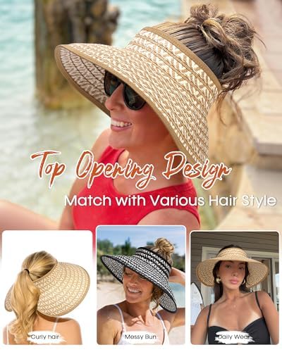Sombrero de playa para mujer con visera y ala ancha miniatura 5