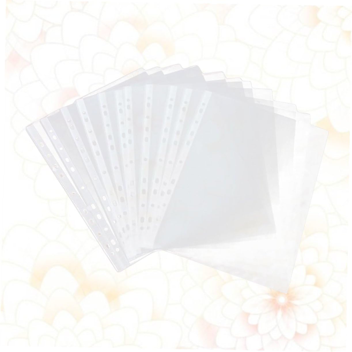 DOITOOL Protectores de Hojas A4 100 Piezas Transparente 11 Orificios Bolsa Protectora sin Ácido para Archivos Uso Oficina Escuela Documentos Importantes