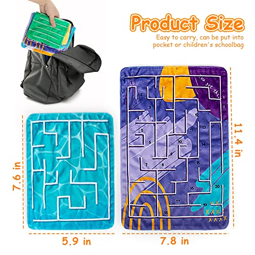 5 Pcs Marble Maze Mat Sensory Fidget Stress Relief Toys,Sensory Mat Anxiety Calming Toys,Tactile Sensory Toys for Kids Adults Teens Autism with Special Needs School Classroom Home Supplies,2 Sizes - Image 4