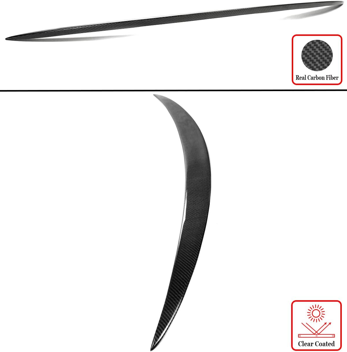Real Carbon Fiber VIP Luxury Style Trunk Spoiler Replacement Compatible with 2017-2023 Mercedes Benz W213 E-Class E300 E43 AMG Sedan