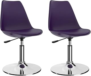 FAMIROSA Sillas de Comedor giratorias 2 Unidades Cuero sintético Lila