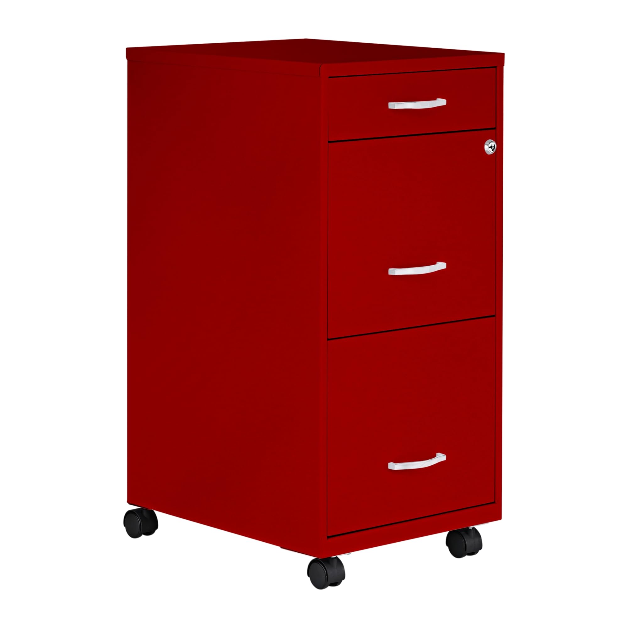 LYS SOHO Box/File/File Mobile Red File Cabinet, 3 Drawer