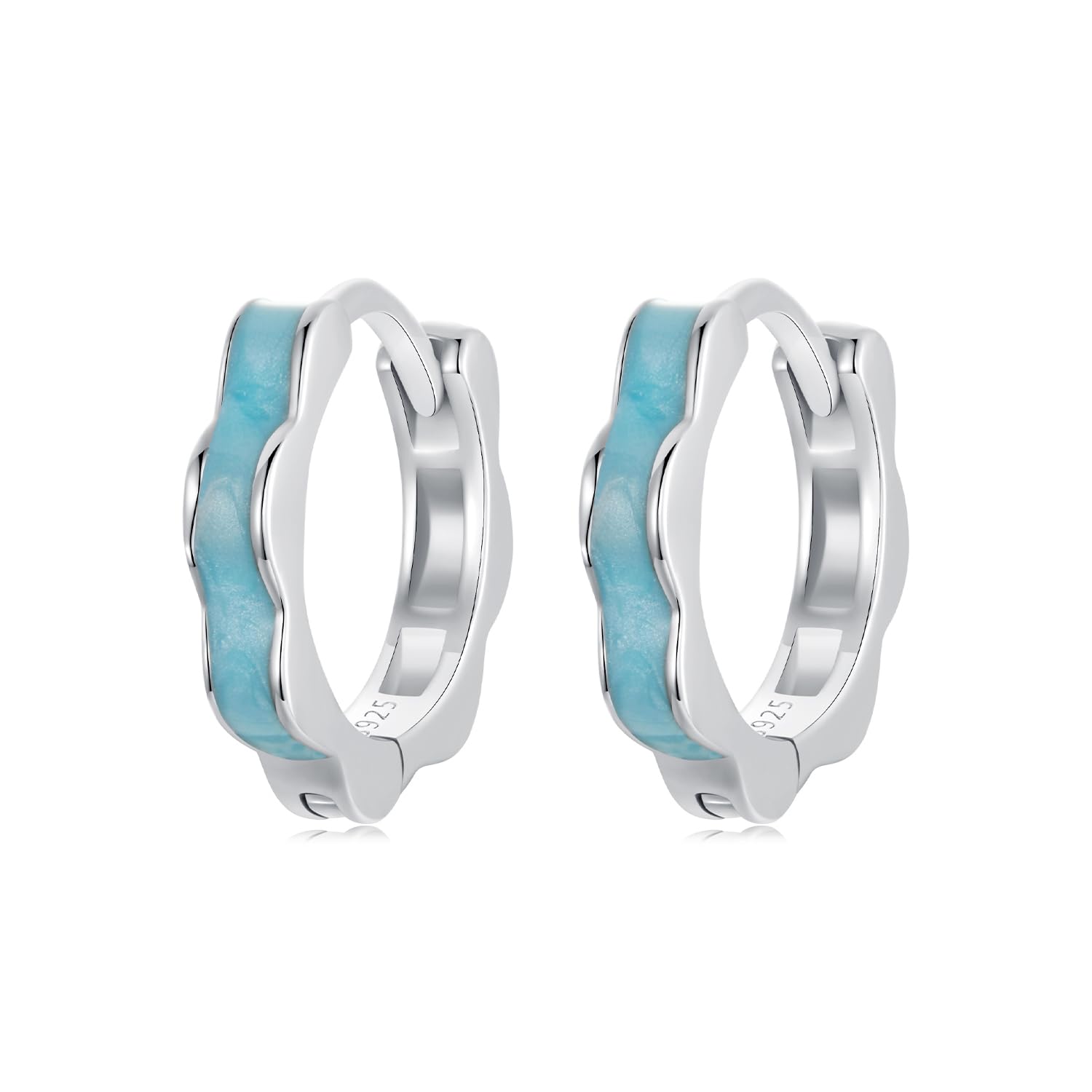 WBDWWTD Pendientes de aro pequeños de Plata de Ley 925 para Mujer, Pendiente Triangular hipoalergénico geométrico