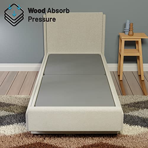 Greaton, 1.5-Inch Split Bunkie Board for Mattress/Bed Support-Fully Assembled, Improved Comfort and Durability, Twin, Grey
