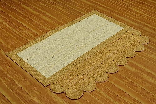 Tapis de salon résistant pour zone passante rectangulaire beige - 5