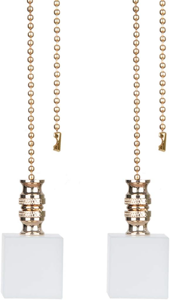LONGSHENG - SINCE 2001 - Ceiling Fan Pull Chain, Fan Pulls Set with Connector, 2 Pack Crystal Black Pyramid Fan Pull Extension for Light Fan Chain