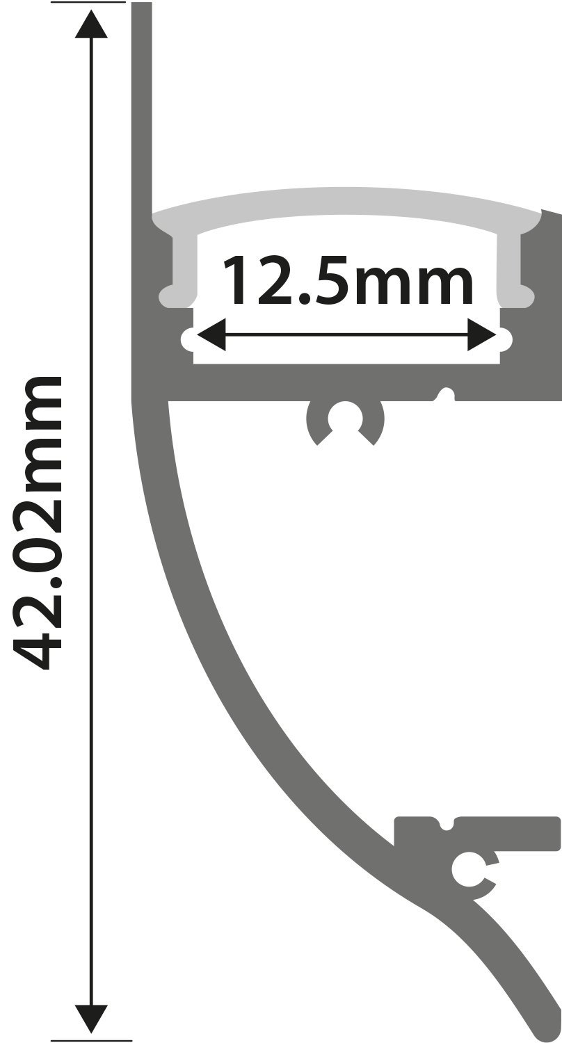 LyytAluminium LED Tape Profile - Dado Rail - 2m - AL2-D4217