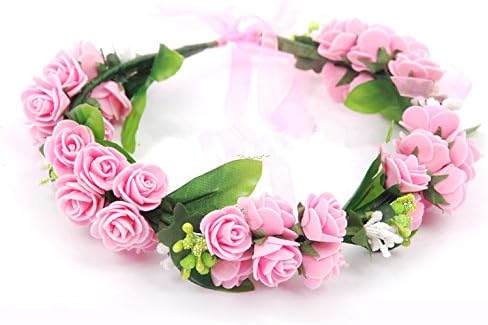Rose Garland Party Garland Party Decoration Wedding Decoration Wedding Garland Amazon Recommendation Bets Sale Korean Sen Female 3 Layer Leaves Wreath Headdress Bride Bridesmaid Wedding Garland Show Children on Holiday