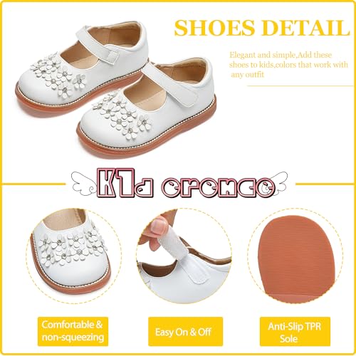 Image of Kiderence Toddler Girl Mary Jane School Uniform Dress Shoes Oxford Flats | Wide Toe Box Great Comfort for Student Shoe and Flower Girl Shoe for Wedding, Parties, Church