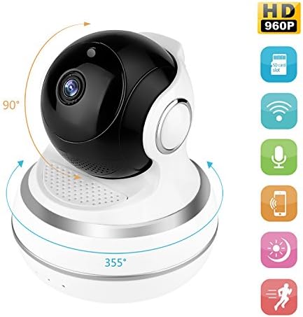 Dollermy Monitor Camera,960P HD Home WiFi Wireless Security Surveillance Camera with Motion Detection Pan/Tilt, 2 Way Audio and Night Vision Baby Monitor
