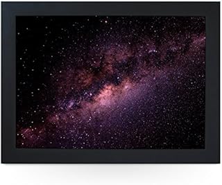 Portable Lap Desk Tray (Milkyway Galaxy Space) Handmade Wooden Frame, Beanbag Cushioned Bottom | Computers, Laptops, Meals, Food | L0057 Black