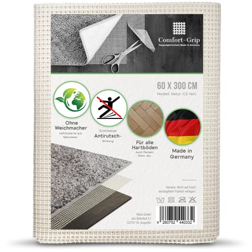 Comfort-Grip Teppichunterlage -OHNE WEICHMACHER- für Läufer (60 x 300 cm, Haftgitter-Natur)...