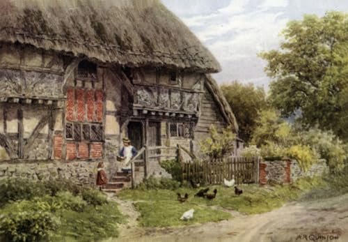 Toile Paysage Vieux Cottage Bignor Sussex Quinton 60x90cm