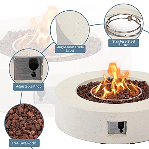 SUNBURY-Outdoor-42-Inch-Propane-Fire-Pit-Table-50000-BTU-Cream-Patio-Gas-Fire-Table-w-Lava-Rocks-Waterproof-Cover