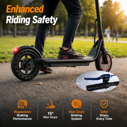 Image of Electric Scooter, 350W /500W Powerful Motor, 15-31 Miles Range, 8.5 inch /10 inch Tires, 19 /22 MPH Max Speed, Commuting Electric Scooter with Dual Suspension, Foldable E-Scooter with Dual Braking System