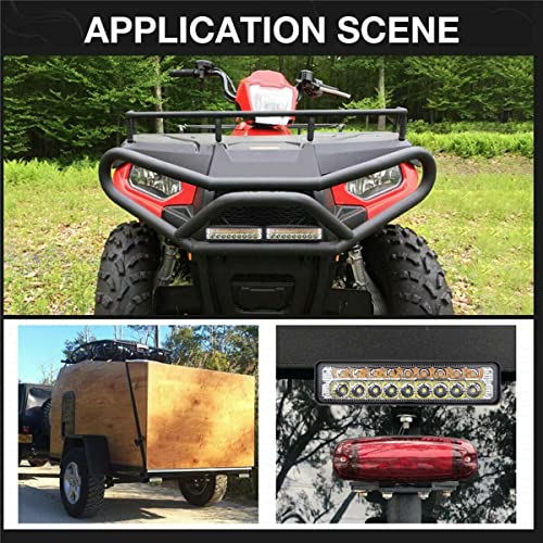 6 Inch Led Lights Bar 54W White Amber 2Pcs Dual Row Spot Flood Combo Pods Off Road Led Driving Fog Turn Signal Lights Fits Jeep Atv Utv Suv Boat Truck Lamp #TOP1