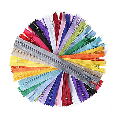 50/100 cerniere a spirale in nylon da 7,5-30 cm, per sartoria, cucito, artigianato, 20 colori, 100 pezzi, 25 cm