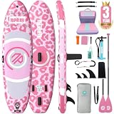 Niphean(Ultra-Light) Inflatable Paddle Board with StabilTrac Fin and Durable SUP Accessories, 10' Stand Up Paddle Boards for Adults & Youth, Versatile Yoga Paddle Board, Gift Ideas-Leopard with Seat